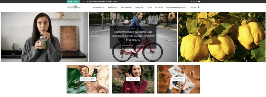 Screenshot des Blogs ElisabethGreen.