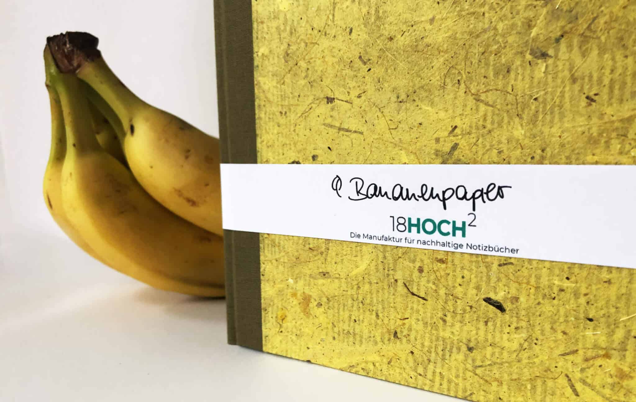 Notizbuch aus Bananenpapier von 18HOCH2